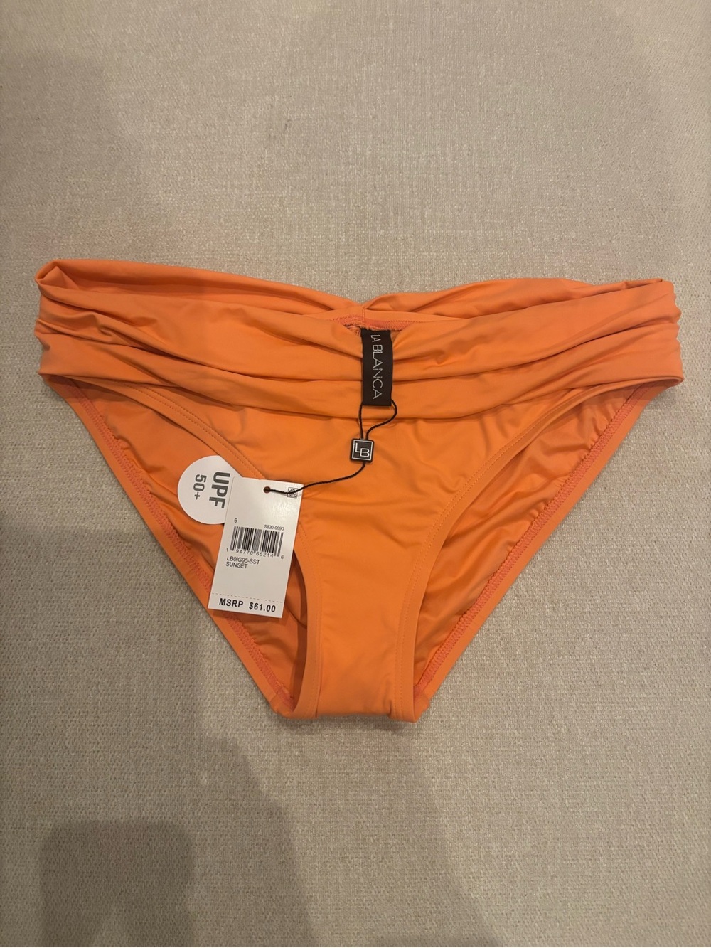 La Blanca Orange Foldover Hipster Bikini Bottom